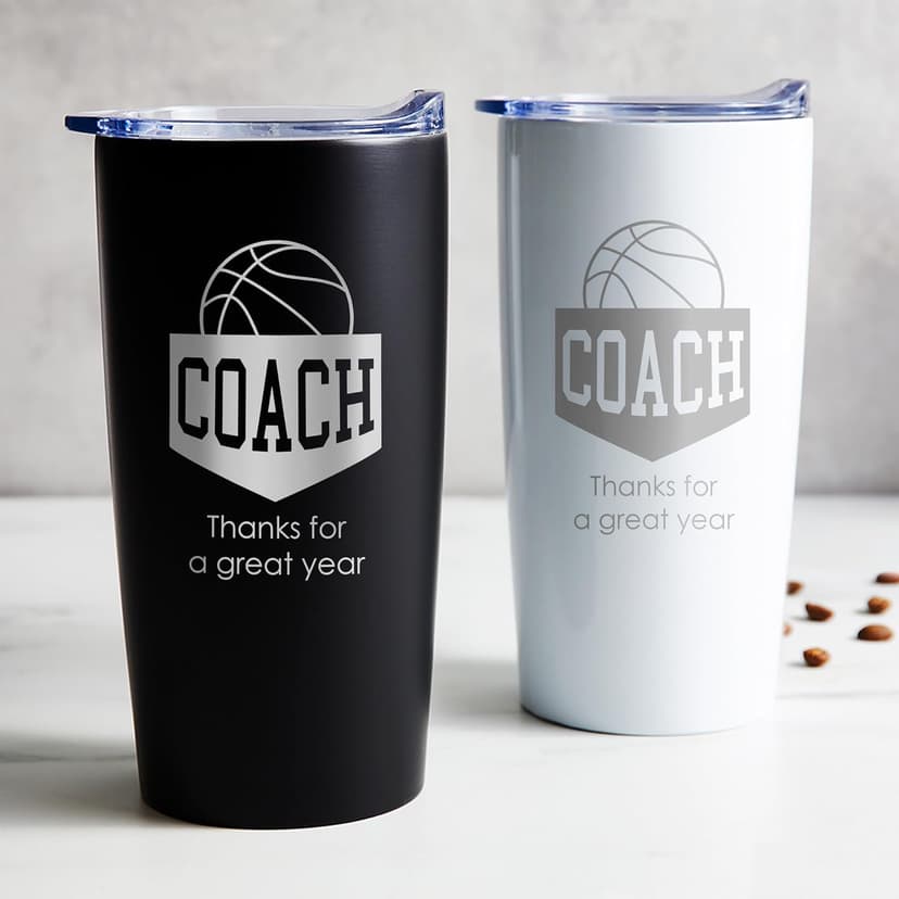 Lifetime Creations Engraved Basketball Coach Tumbler: Basketball Coach Thank You Gift Ideas, Appreciation Gift, Insulated Stainless Steel (Matte Black, 20 Ounce Travel Mug)