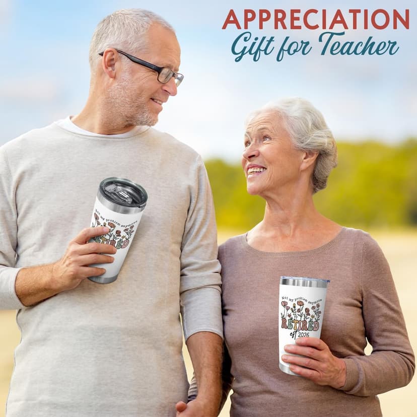 Happy Retired Farewell Party Gift for Coworker, Teacher, Nurse, Boss or Friend, Funny Stainless Steel Mug Coffee Retirement Gift for Woman 2026, Retired Tumbler, Not My Problem Anymore Cup B0D1FV94BK