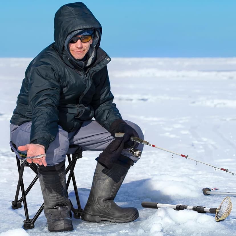 Generic 122Pcs Ice Fishing Rod Reel Combo, 24" Medium Light Ice Fishing Rod Kit with Ice Fishing Jigs, Lures for Trout, Walleye, Perch, Panfish Bluegill Crappie