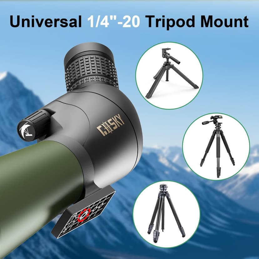 Gosky Flagship 25-75x80 Spotting Scope - Spotting Scopes with Tripod, Carrying Bag and Quick Phone Holder BAK4 Waterproof Spotter Scope for Bird Watching Target Shooting,Upgraded Version