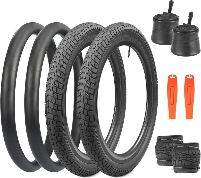 12/16/20x2.125 Bike Tires 1/2 Pack 12/16/20 Inch Kids Folding Replacement Tire/Tube Suitable for Tires 12/20x2.1 12/16/20x2. 125 12/20x2.25, Multiple Colors