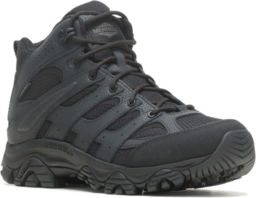 Merrell mens Moab 3 Tactical Mid Waterproof Boots, Coated Leather & Mesh Upper Combat Hiking Work Shoes