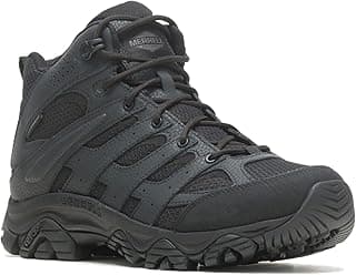 Merrell mens Moab 3 Tactical Mid Waterproof Boots, Coated Leather & Mesh Upper Combat Hiking Work Shoes