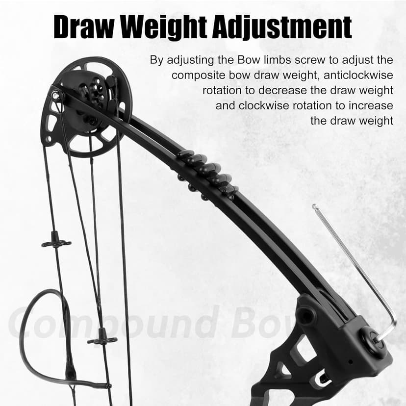 Compound Bow Kit Adjustable for Outdoor Use & Target Practice, 30-70lbs Archery Set with Carbon Arrows and Accessories