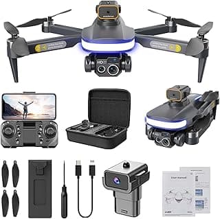WiFi FPV Drone with 4K HD Camera – Foldable RC Quadcopter, Altitude Hold, Headless Mode, Route Fly, 80-100m Control Range, VR Experience, Ideal for Beginners, Includes Carrying Case (Black)