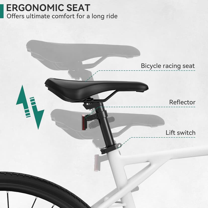YITAHOME 700C Road Bike, 21 Speed Commuter Bicycle for Men Women, Lightweight Aluminum Frame Racing Bike, Adult Bicycle with Dual Disc Brake
