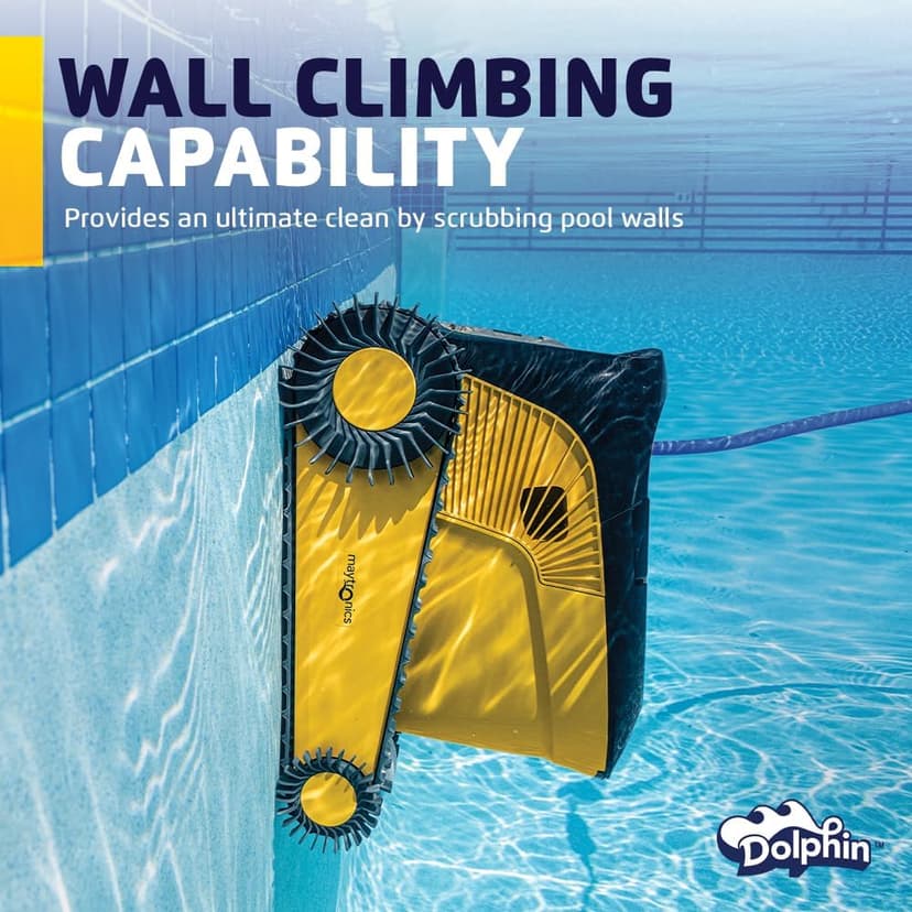 Dolphin Wave 90i Wi-Fi Automatic Robotic Pool Vacuum Cleaner Includes Caddy, Wall Climbing Scrubber Brush, Top Load Filters, Ideal for Commercial Pools up to 78 FT in Length