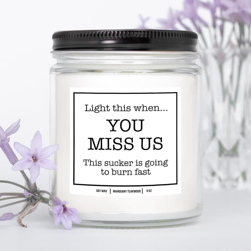 You Nique Designs Moving Away Candle 9 oz - Goodbye Gifts for Friends, Neighbors, Farewell Candles for People Moving, Going Away Gifts for Someone Moving Away (Mahogany Teakwood)