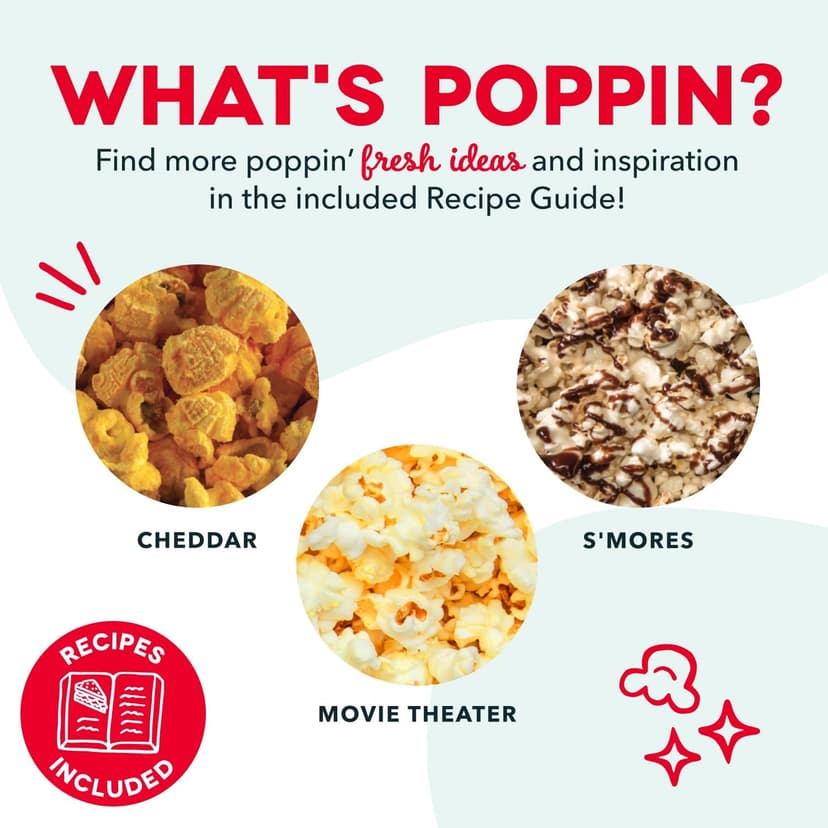Popcorn Machine, Oil-Free Air Popped Popcorn, Built-In Measuring Cup & Butter Melting Tray, Movie Night Snacks Dash Fresh Pop Popcorn Maker, Electric Hot Air Popper, 16-Cup, White B07NWDSVPP