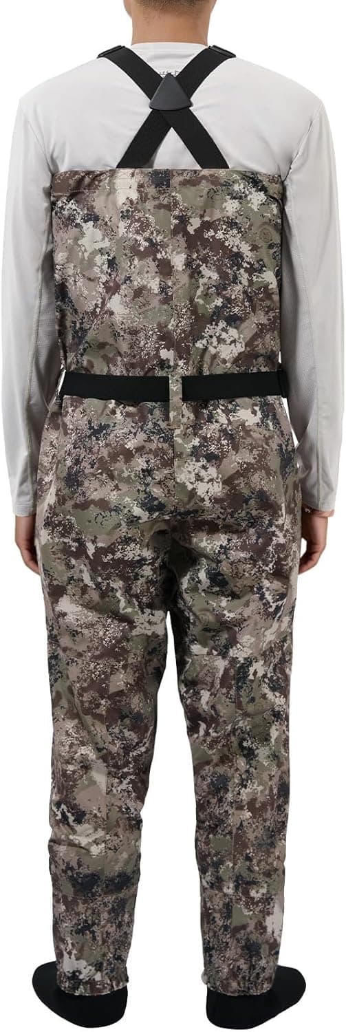 BASSDASH Men’s Lightweight Breathable Chest Wader Black Camo Stockingfoot for Fly Fishing Hunting FW11