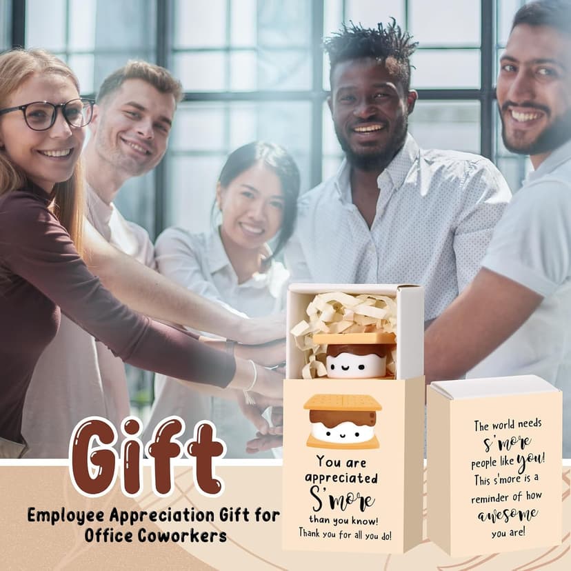 for Food Service Week Customer Service Week Vet Tech, Office Party Favor with Box, Thank You for Coworker Staff Team Teacher Wettarn 24 Sets Employee Appreciation Gifts S'more Gift Bulk, Marshmallow B0DLNH8JPN