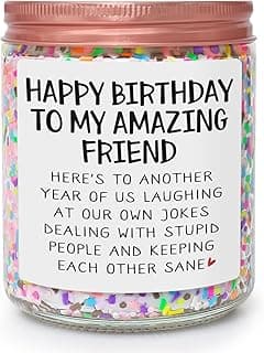 Best Friends Birthday Gifts for Women Friendship - Funny Sister Birthday Gifts for Friend Female BFF Bestie Gift for Women, Vanilla Cake Scented Bday Candles Happy Bday Decorations