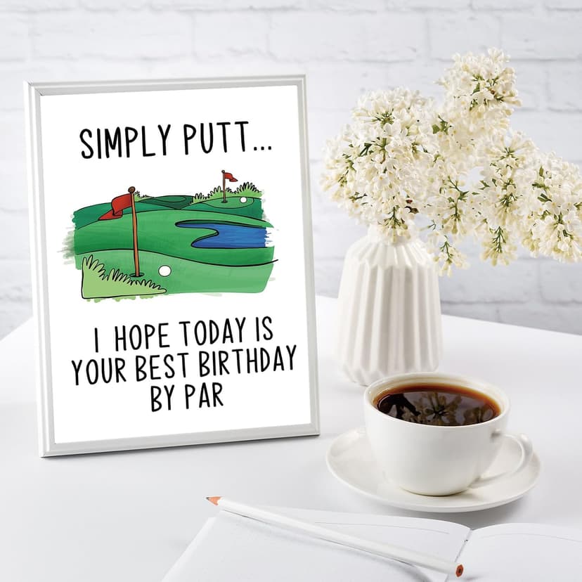 Thick 5.3in x 8in Card Stock with Premium Envelope,Blank Inside for Personal Message,Birthday Decoration for Men YiKaLus Funny Golf Birthday Card,Sports Bday Gift for Men Husband Dad B0CTQ8RQY7