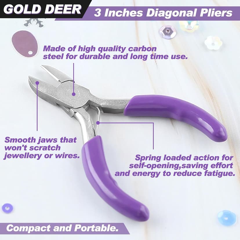 Mini Diagonal Pliers 3 Inches Wire Cutters Small Side Cutter Mini Jewelry Pliers High Hardness Wire Cable Snips Flush Cutter Snips Tools For Wire Wrapping Bending Cutting Snipping B0CJDWVLJH
