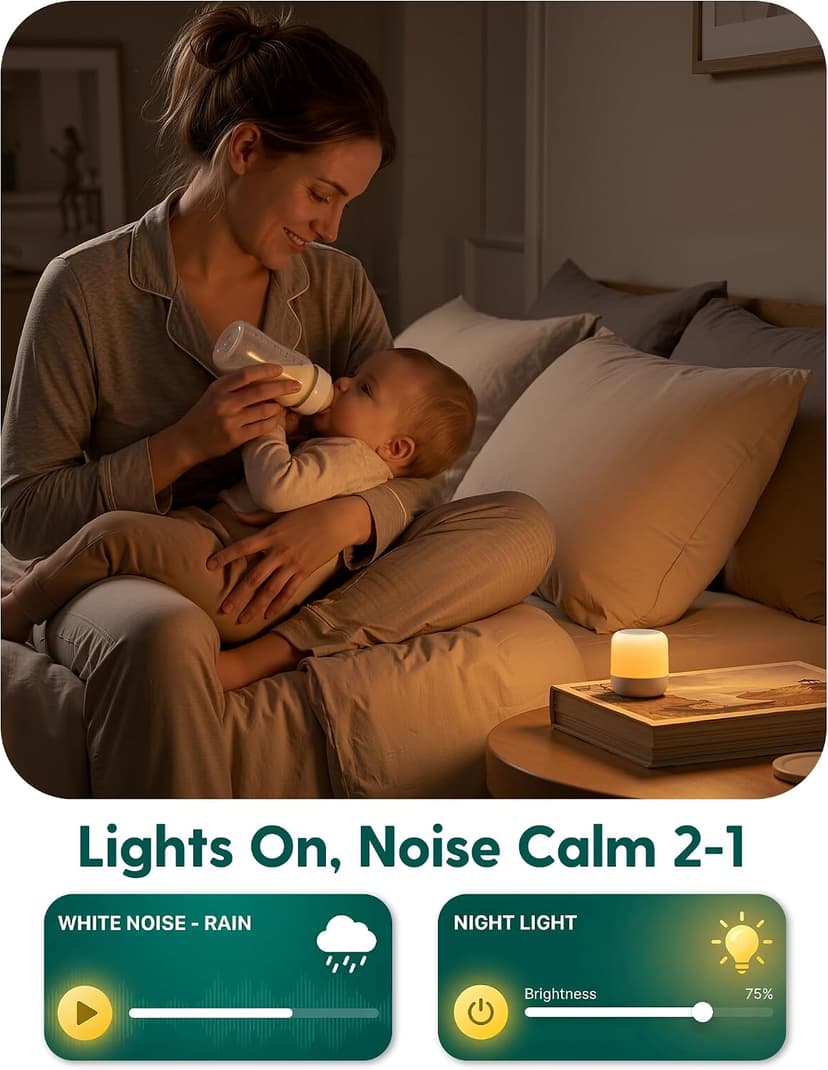 20 Non-Looping Sounds, USB-C Rechargeable, Auto-Off Timer, Last-Setting Memory, Compact Pocket Design Babelio Pocket Glow White Noise Machine for Travel, 9-Color Light B0FX4P8BT3