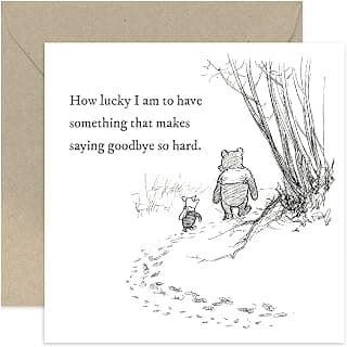 Old English Co. Winnie The Pooh Leaving Card for Him or Her - Friendship Quote from Winnie The Pooh and Piglet for Sister, Cousin, BFF - Thinking of You Sympathy Card | Blank Inside with Envelope B0C9V74FDS