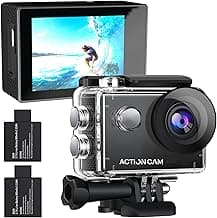 Xilecam Action Camera 1080P 30fps Sports Camera 40m/131ft Underwater Waterproof with 2 Batteries and Multi-Function Accessory