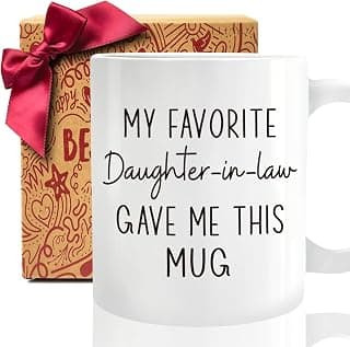 Funny Father / Mother in Law Mug Gift from daughter-in-law, My Favorite Daughter-in-Law Gave Me This mug, Novelty Birthday Thanksgiving Christmas Mug Gifts Ideas for Father-in-Laws Mother-in-Laws-80 B0FR12TV3M