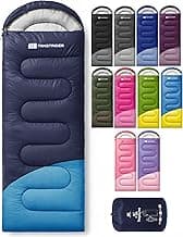 Sleeping Bag for Adults Warm Weather, Compact Lightweight Backpacking Sleeping Bag with Compression Sack, Camping Essentials Gear for Hiking Travel Climbing Outdoor & Indoor Use