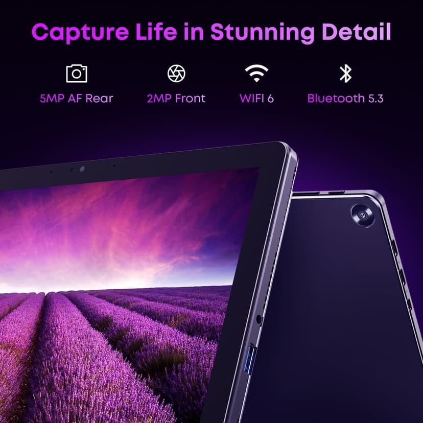 CHUWI Windows 11 Tablet 10.1'', 8GB RAM 256GB SSD, Intel Core i3 (3.9GHz), Expandable to 2TB, Windows Tablet PC, IPS HD Touchscreen, 4K HDMI, 5MP AF Camera, WiFi 6, BT5.3, USB3.2, with Case