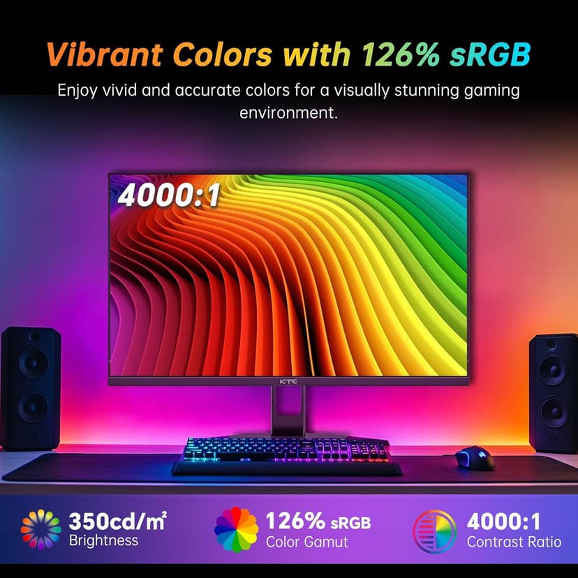 KTC 27 Inch 280Hz 240Hz Gaming Monitor, FHD 1080P PC Computer Monitor, Fast VA Panel, 1ms GTG, FreeSync G-Sync Compatible, HDR Support, 126% sRGB, HDMI and Displayport Inputs, H27E22P