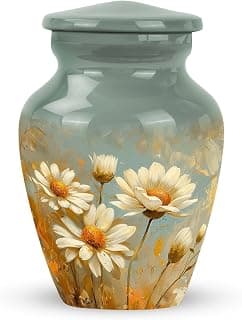 Daisy Urn for Ashes - Funeral Urns for Women - Daisy Cremation Urn for Adult Ashes Men - 2/3 Tablespoon of Ash Keepsake Box Daisy Urn - Flower Urn Small Keepsake - Urns for Burial in Ground - 3 Inch B0CZXM5ZJD