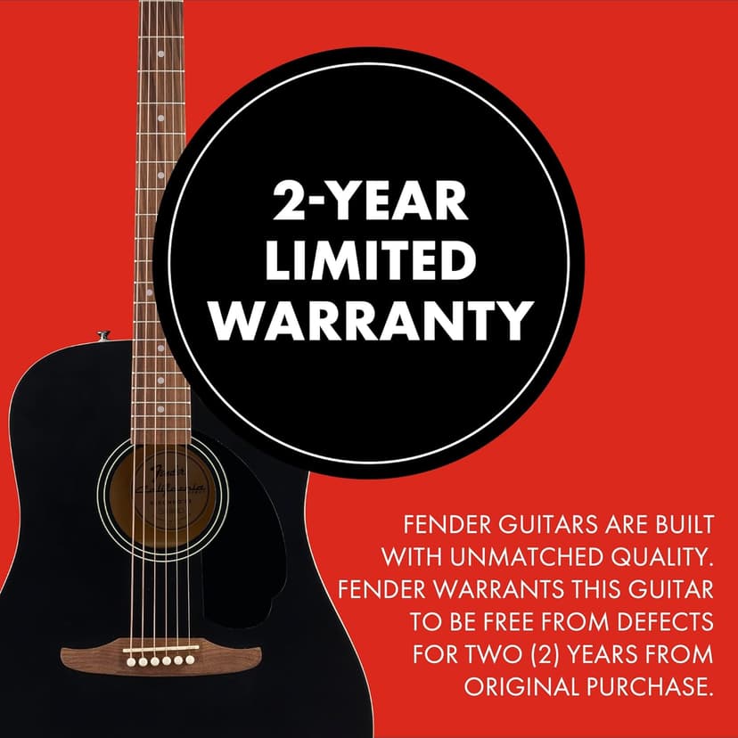 Fender California Debut Redondo CE Series Acoustic Guitar, Beginner Guitar, 2-Year Warranty, Includes Built-In Tuner, Black