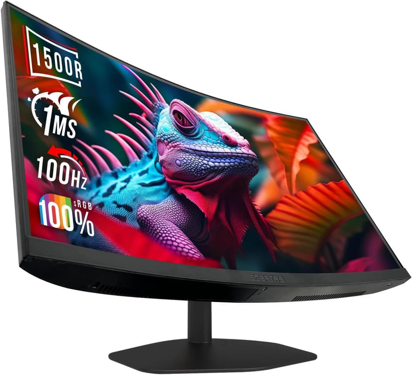 Sceptre Curved 27-inch Prime Gaming Monitor 1500R 100Hz HDMI X2 DisplayPort 1ms 100% sRGB, Build-in Speakers Machine Black 2025 (C275W-FW100T Series)