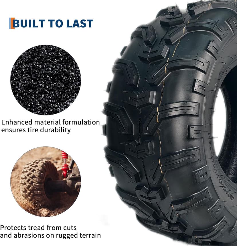 Garvee 2 Pack 24x10-11 ATV UTV Tires 4-Ply All-Terrain Tubeless Tires for Daily Work, Hunting & Recreational Riding on ATV, UTV, Quad and 4 Wheeler