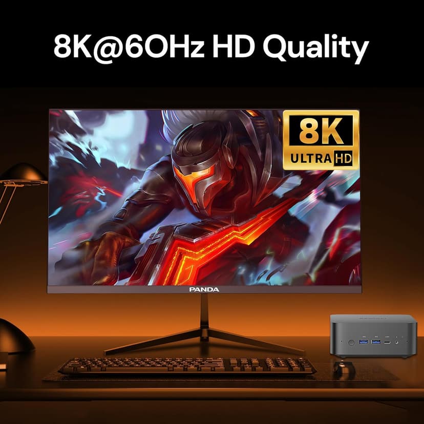 Reatan AI Oculink Mini Barebone PC AMD Ryzen 7 255 (8C/16T Upgraded 8745HS) Radeon 780M NO SSD & NO RAM & NO OS 8K Quad-Screen Display Desktop Gaming Mini Computers WiFi 7 BT:5.4 Built-in Speaker