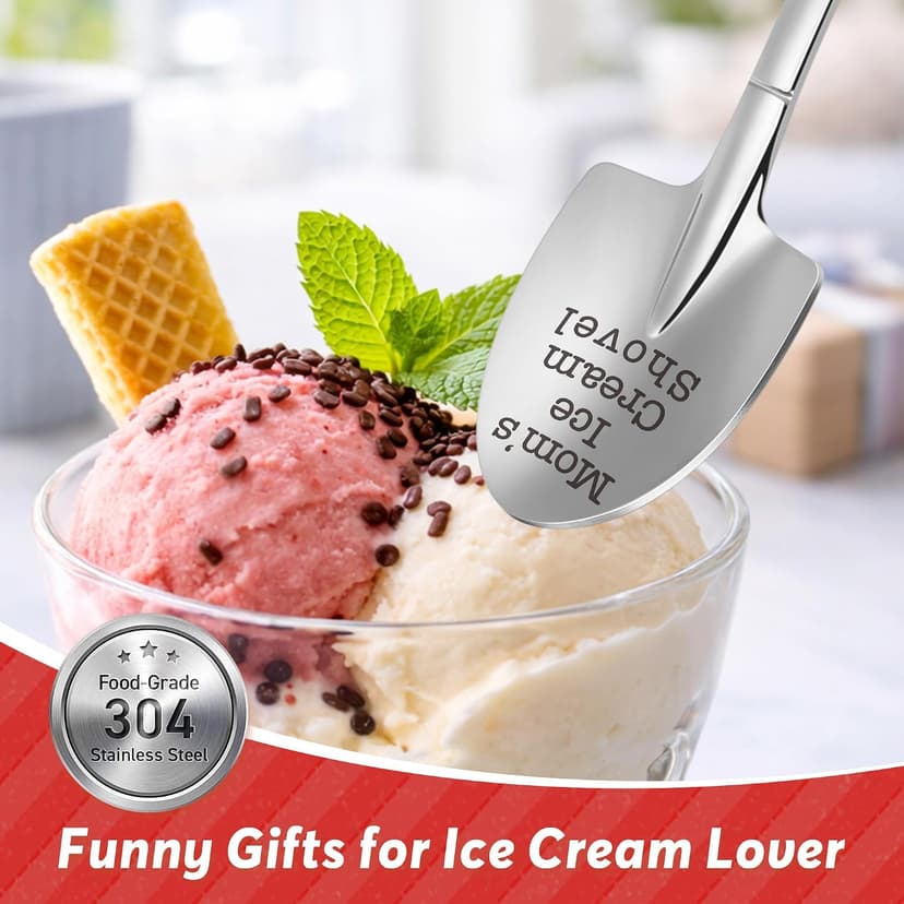 Funny Mom's Ice Cream Shovel Spoon Birthday Gifts for Mama Mommy Mother-in-law Gift Mothers Day Presents for Ice Cream Lover Mom Gift from Daughter/Son, Mom Christmas Stocking Stuffers Engraved Spoon B0G2XQR5GB