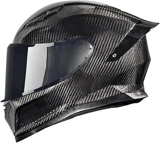 Motorcycle Carbon Fiber Full Face Helmets, with Spoiler Sport Touring Street Moped Scooter Chopper ATV Snowmobile Motorcycle Helmet, DOT Approved