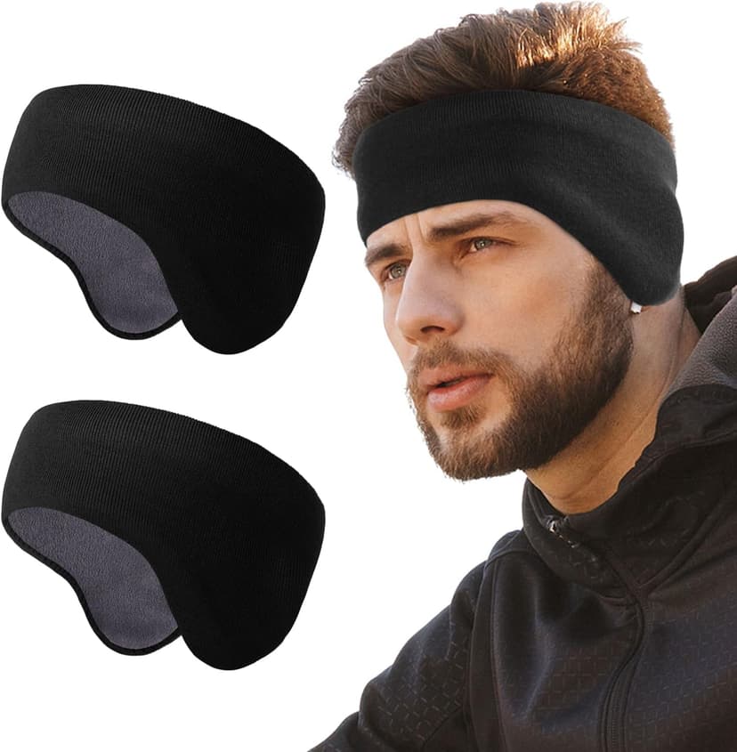 WTACTFUL Double-Layer Fleece Pro, Ear Warmers Muffs Cold Weather Winter Headband Ear Covers for Men Women Ski Running Cycling