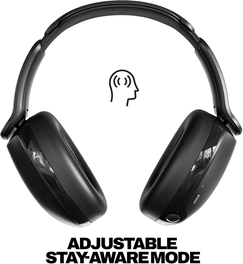 Skullcandy Hesh 360 Wireless Over-Ear Bluetooth Headphones, Up to 100 Hours Battery, Noise Isolating Fit, Flat-Folding Collapsible Design, Microphone iPhone Android - True Black