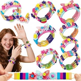 Coiinala Friendship Bracelet Making Kit for Ages 7+ Girl, 488-Piece DIY Charm Rubberband Bracelets Maker with Charm & Stickers, Craft Supplies Arts Maker Jewelry Making kit for Girls B0FCRF8D9B