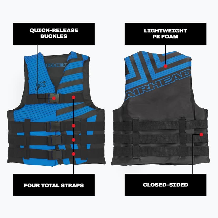 Airhead Trend Life Jacket for Adults & Kids - USCG Approved Life Vest for Men, Women, Youth & Child, Watersports Vest for Boating, Tubing & Swimming