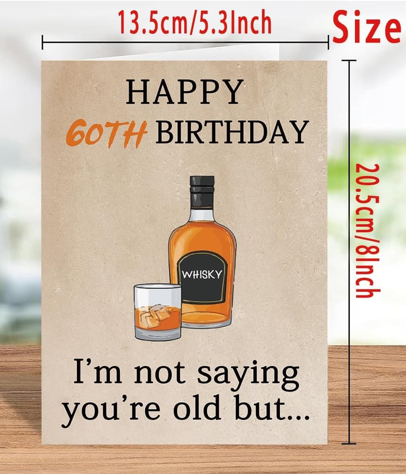 Funny 60th Birthday Card & Gifts for Women Men, 60th Birthday Decorations for Mom Dad Grandma Grandpa, Gifts for 60 Year Old Woman Man