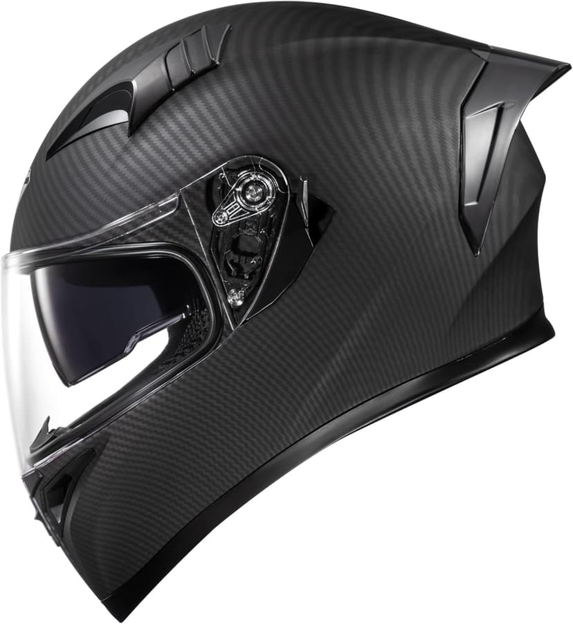 KYPARA Full Face Motorcycle Helmet with Internal Tinted Visor & DOT Approved for Moped ATV Cruiser Scooter (Matt Black, Large)
