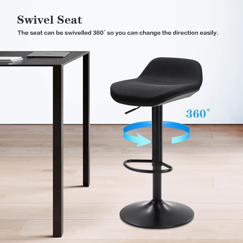 IWMH Standing Desk Stool, Height Adjustable Standing Desk Chair, Ergonomic Sit Stand Stool with Footrest, 360° Swivel Leaning Stools for Office Home (Black)