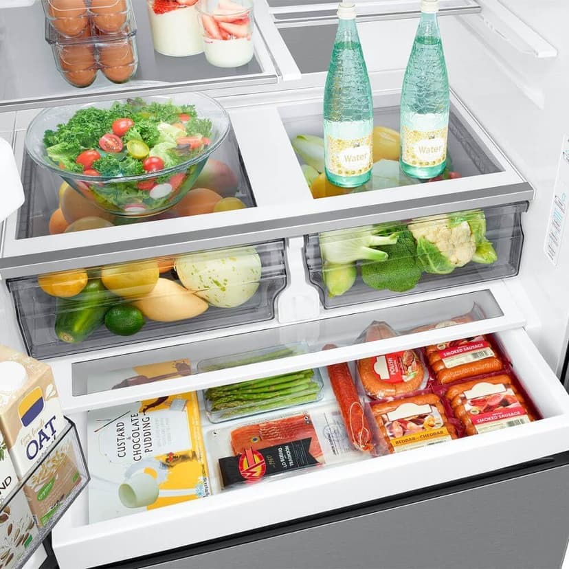 Samsung 31 cu. ft. Mega Capacity 3-Door French Door Refrigerator with Four Types of Ice, Stainless Steel, RF32CG5400SRAA