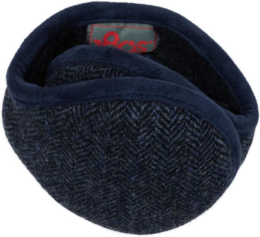 180s 180s Men's Wool Behind-the-Head Ear Warmer (Navy Herringbone)