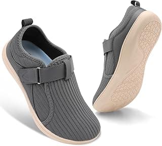 Spesoul Wide Womens Walking Shoes Adjustable Diabetic Shoes Breathable Zero Drop Barefoot Shoe Neuropathy Edema Nursing Shoe Wide Width Sneakers