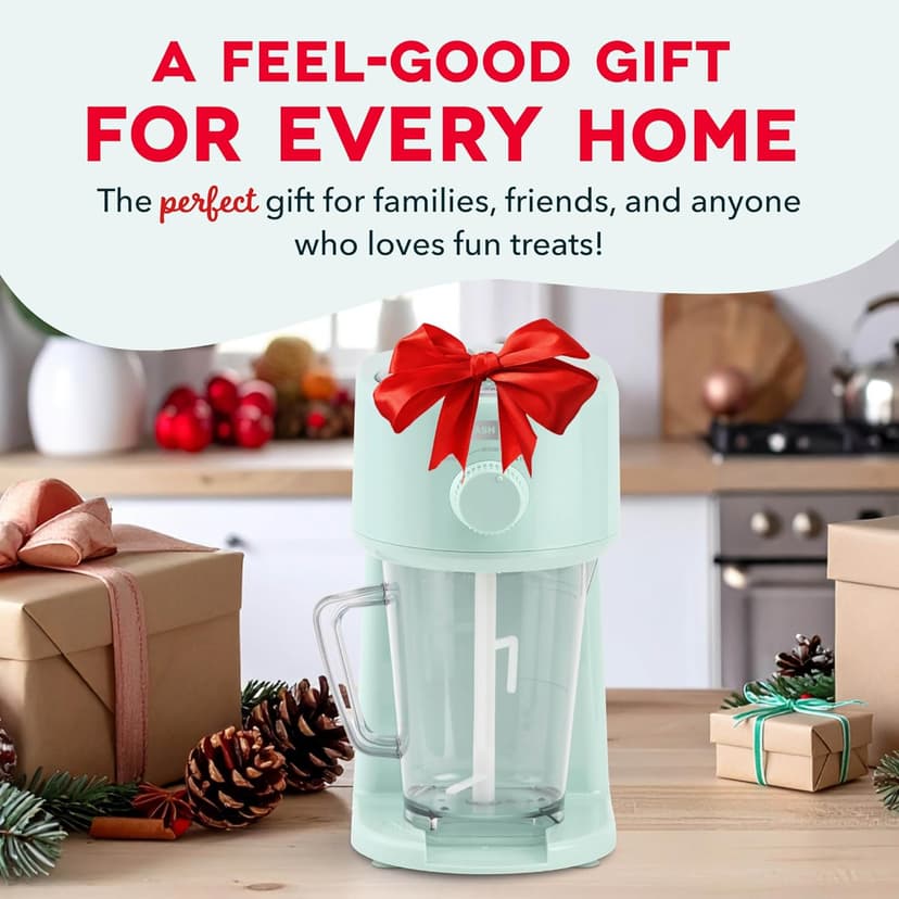 Dash Deluxe Shaved Ice & Slushy Maker - Easy-to-Use Slushy & Snow Cone Maker - Includes Serving Pitcher & Recipe Guide for Homemade Treats - Aqua