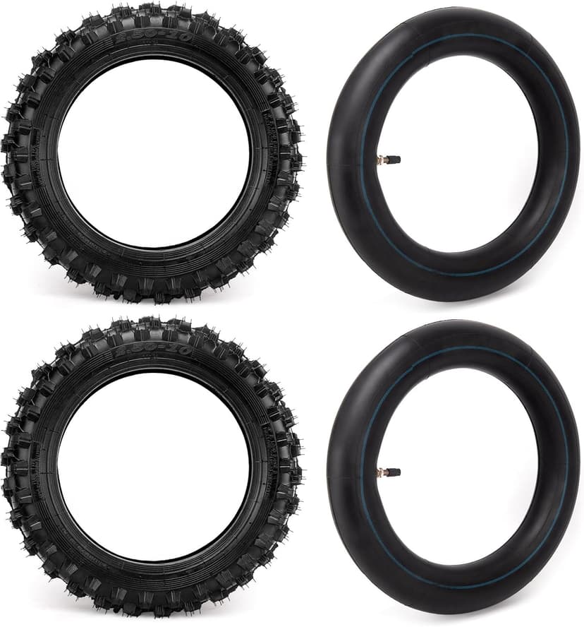 2.50-10 Dirt Bike Tire, 2.5-10" Off-Road Tire and Inner Tube for Dirt Bike with 10" Rim Compatible with Honda CRF50/XR50, Suzuki DRZ70/JR50 and Yamaha PW50