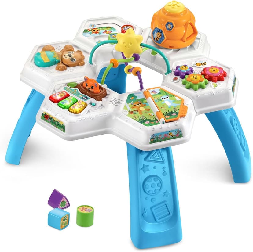 VTech Buzz and Learn Activity Table with Seven Interactive Play Zones, Blue