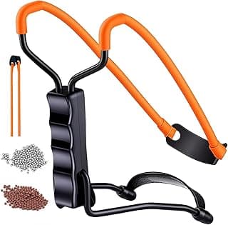 Professional Slingshot Set-A Classic Construction Shooting and Hunting Slingshot with a Sturdy Sling Shot Bow, 2 Packs of Slingshot Ammo,and a Slingshot Band for Adults