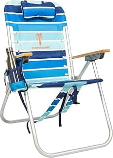 Tommy Bahama Hi-Boy 17" Seat Height 4-Position Lace-Up Suspension Folding Beach Backpack Chair