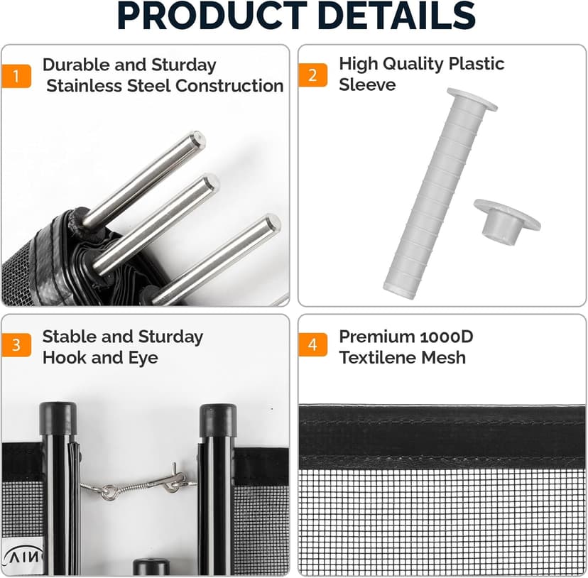 VINGLI Pool Fence 5Ft x 48Ft Swimming Pool Fence in Ground Pool Safety Fencing, Black