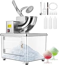 VIVOHOME Commercial Ice Crusher Shaver with Four Blades, Electric Snow Cone Maker Machine, 350W Shaved Ice Machine with Safety Switch for Both Home and Commercial Use, 660lbs/hr