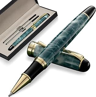Luxury Ballpoint Pens Black Ink 0.5mm Medium Point Work Pen Smooth Writing,Elegant Fancy Nice Gift Pen Set for Signature Executive Business Office Supplies - Gift Boxed with Extra Refills